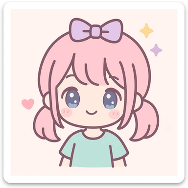 anime girl, kawaii style sticker