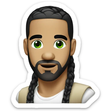 Drake with green eyes and braids  sticker