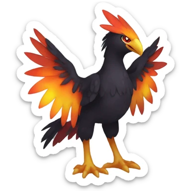 Fantasy legendary dark bird shadow-type-Phoenix Fakemon full body sticker