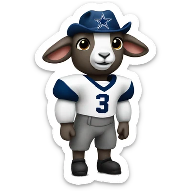 lamb wearing cowboys 88 football jersey sticker
