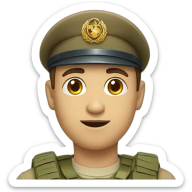 Un homme qui tien un armée sur un coeur sticker