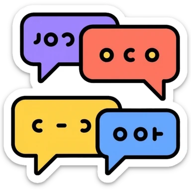messaging app icon with text bubbles sticker