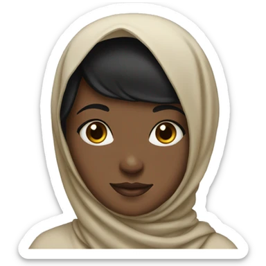 black-haired girl portrait as a muslim sticker