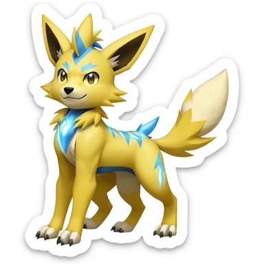 Manectric-Zeraora-Yamper-Fakémon-hybrid-creature (full body)  sticker