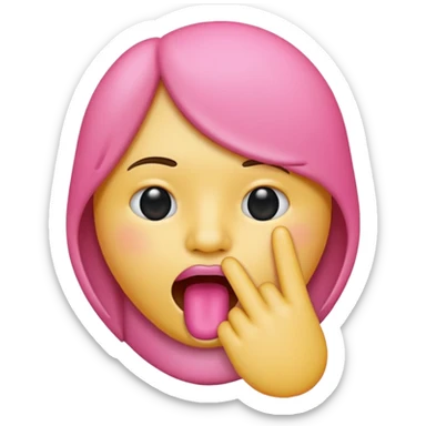 Emoji da boca com dedo na boca sticker