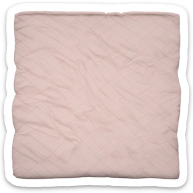 A cozy light pink folded plaid blanket  sticker