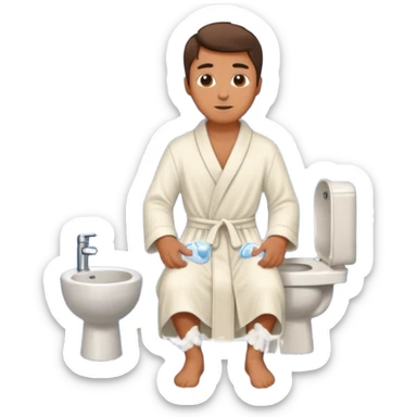 Man using Bidet sticker