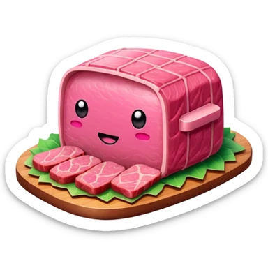 kawaii style SPAM MEAT art landscape  sticker