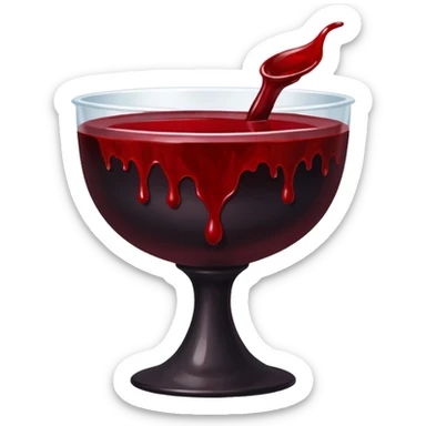 Chalice filled with dark liquid resembling blood and ink, sensual ritual sticker