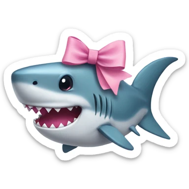 a cute shark with a pink bow sticker