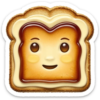 Toast with Butter and Jam no face 
 sticker