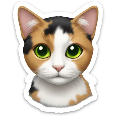Calico green eyes sticker
