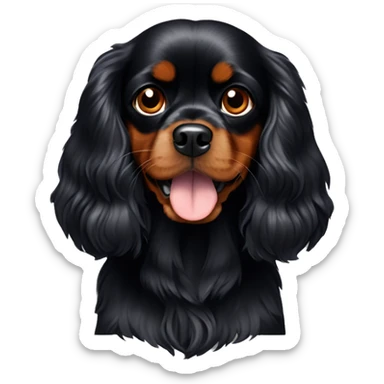 Black Cavalier King Charles sticker