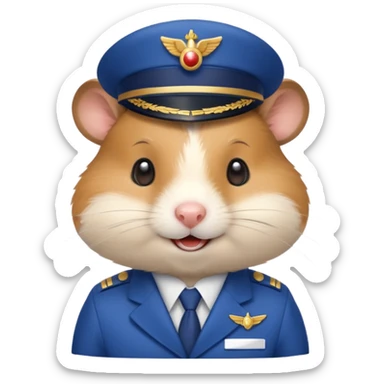 plane hostess hamster sticker