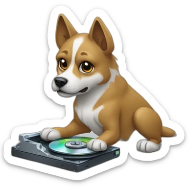 garmr dog guarding a hard disk sticker