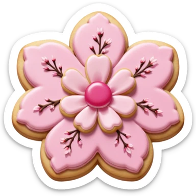 Cherry blossom shaped cookies  sticker