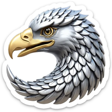 Silver Elder Scrolls Online eagle eating its tail Ouroboro sticker