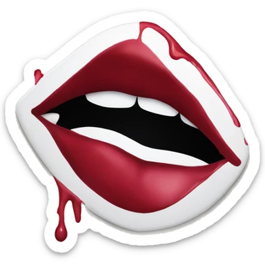 A lipstick kiss stain  sticker