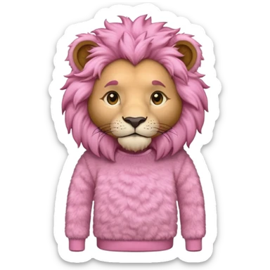 lion wearing pink jumper sticker