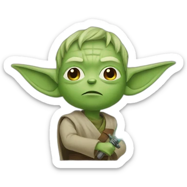 fusion between yoda and link sticker