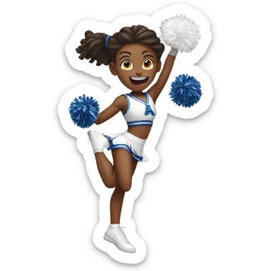 Jumping-white-Cheerleader-pigtails  sticker
