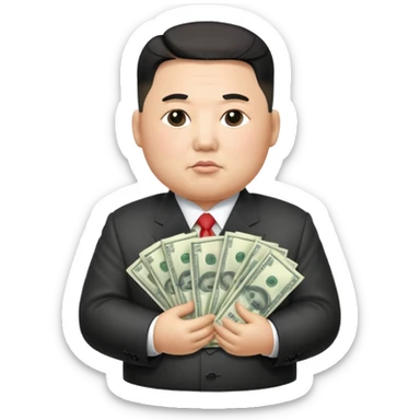 kim jong un holding money sticker