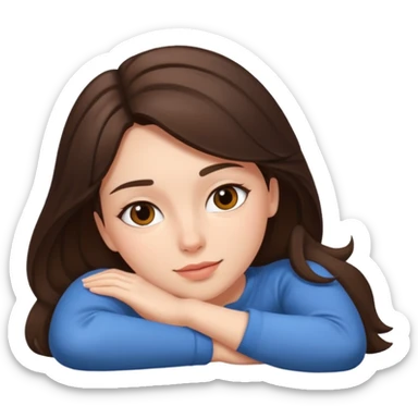 Brunette girl laying down sticker