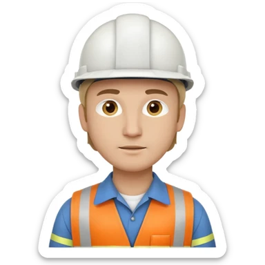 Engineer white helmet sticker