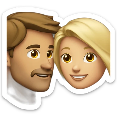 Homme brune et femme blond qui s’embrasse sticker