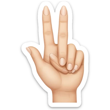 pointer finger up, middle finger up and pinky finger up, ring finger down sticker