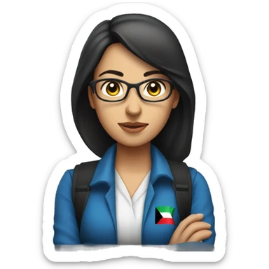 Female Palestinian Journalist Wearing a blue vest with PRESS written in big letters in front sticker