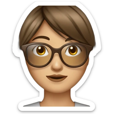 fille avec frange brune et des lunettes sticker