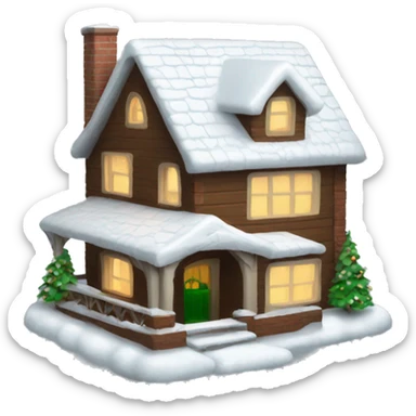 Snowy house on Christmas  sticker