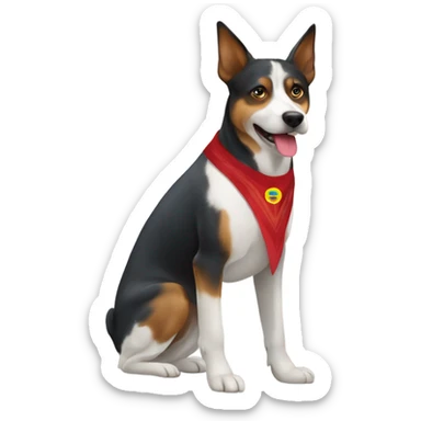 Great to Ukraine, borsch, salo, patriot, dog called Patron sticker