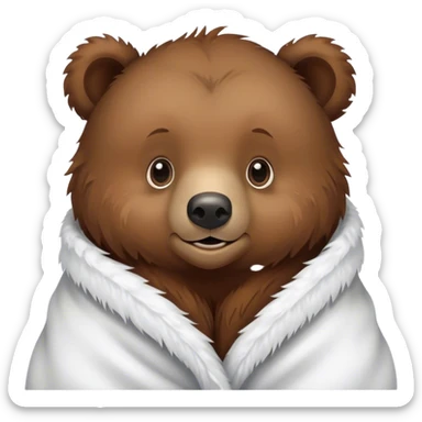 Baby grizzly bear cozy in blanket  sticker
