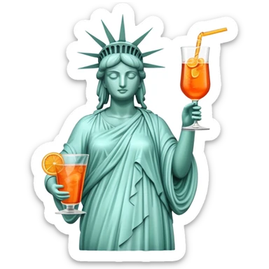 STATUE OF LIBERTY DRINKING APEROL SPRITX sticker