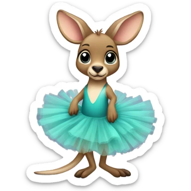 kangaroo with aqua tutu sticker