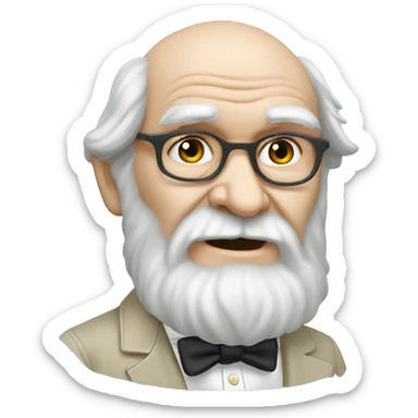 charles darwin as a helpesk ope sticker