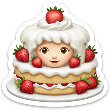 Birthday strawberry shortcake sticker