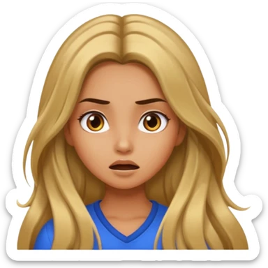 pretty long hair girl middle parted, amazed, good clothes, tanned, baddie sticker