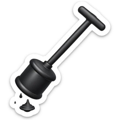 Plunger with black rubber  sticker