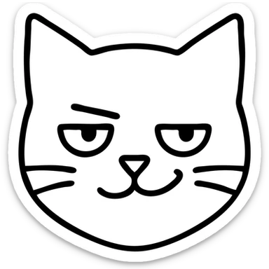 sarcastic black cat with a smirk and raised eyebrow sticker