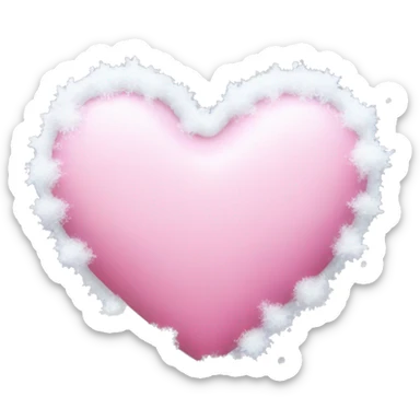 Pink heart with snow sticker
