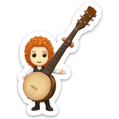 Vivaldi ginger wig chibi standing banjo  sticker