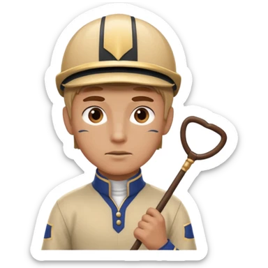 horse jockey man face sticker