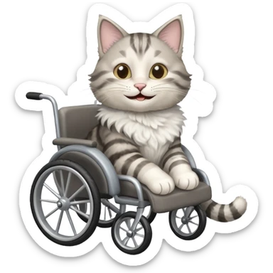disabled cat in cat wheelchair sticker