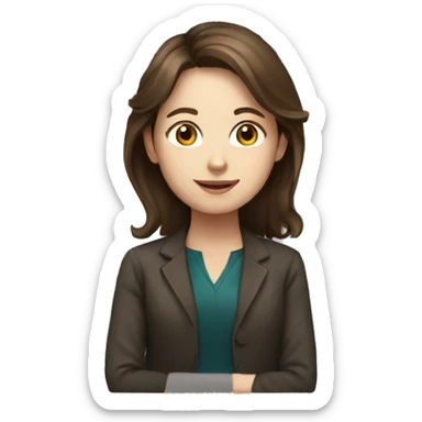 Girl art lecturer with brown hair  sticker