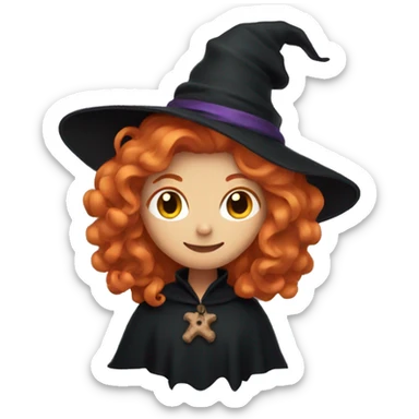 A witch with ginger hair  sticker