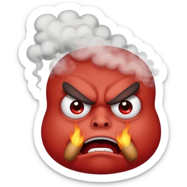 angry emoji, face with smoke coming out of nostrils sticker