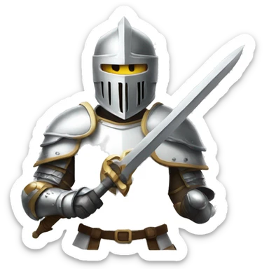 full white warrior knight sticker